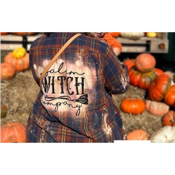 Pumpkin Patch Junkie Upcycled Fall Flannel Shirt - Medium - Picture 7 of 9